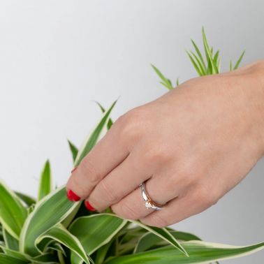 Solitaire Pia Les Poinçonneurs en or rose or blanc et diamant