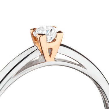 Solitaire Tess Les Poinçonneurs en or rose or blanc et diamant