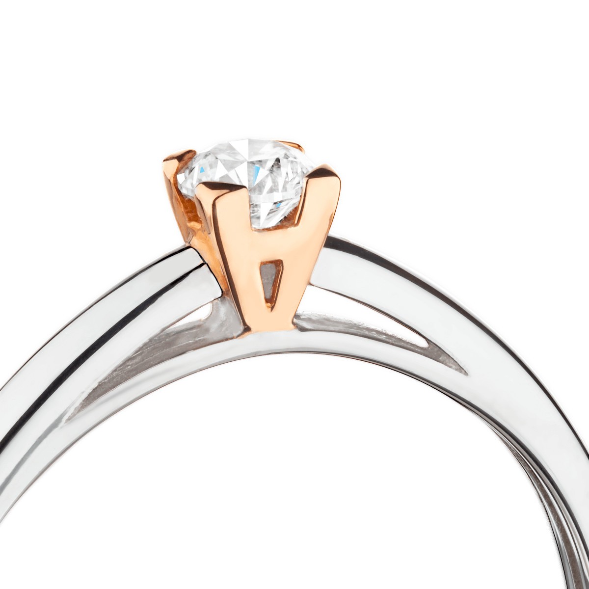Solitaire Tess Les Poinçonneurs en or rose or blanc et diamant