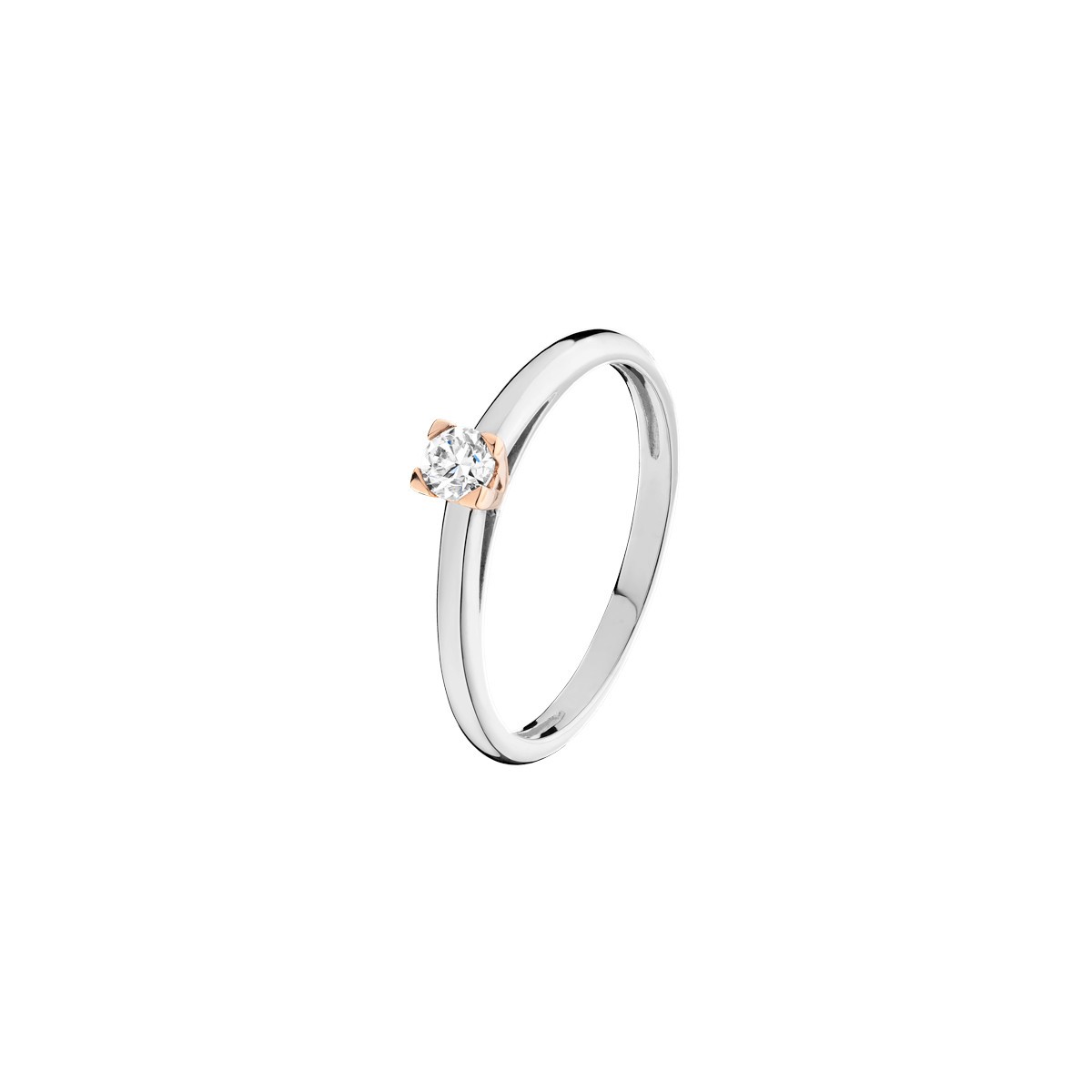 Solitaire Tess Les Poinçonneurs en or rose or blanc et diamant