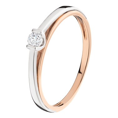 Solitaire Nina Les Poinçonneurs en or rose or blanc et diamant
