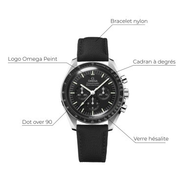 310.32.42.50.01.001 Montre Omega Speedmaster Moonwatch Professional Chronographe Co-Axial Master Chronometer verre hésalite brac
