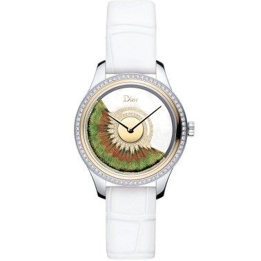 Dior Grand Bal Plume automatic watch mother-of-pearl dial white alligator leather strap 36 mm CD153B2X1004