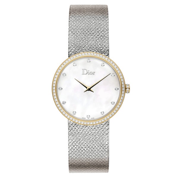 D by Dior Satine quartz watch with white mother-of-pearl dial and 36 mm bezel CD043120M001