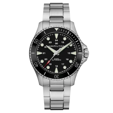 Hamilton Khaki Navy Scuba automatic watch black dial steel bracelet 43 mm H82515130