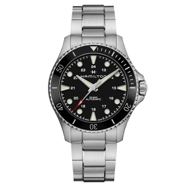 Hamilton Khaki Navy Scuba automatic watch black dial steel bracelet 43 mm H82515130