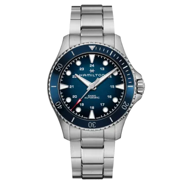 Hamilton Khaki Navy Scuba automatic watch blue dial steel bracelet 43 mm H82505140