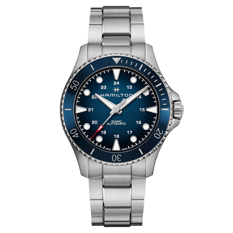 Hamilton Khaki Navy Scuba automatic watch blue dial steel bracelet 43 mm H82505140