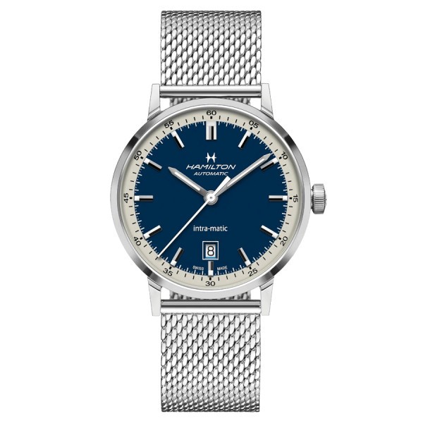 Hamilton Intra-Matic automatic watch blue dial steel bracelet 40 mm H38425140