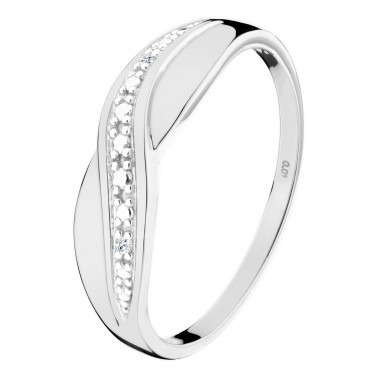 Bague Rose Les Poinçonneurs en or blanc et pavage diamants