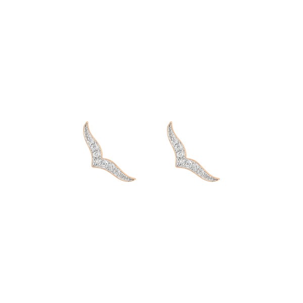 Boucles d'oreilles Ginette NY Wise en or rose et diamants - Soldat_PL