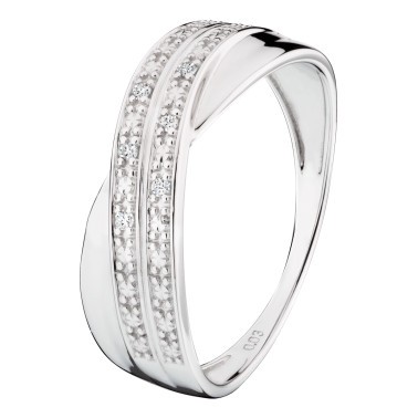 Bague Inès Les Poinçonneurs en or blanc et pavage diamants