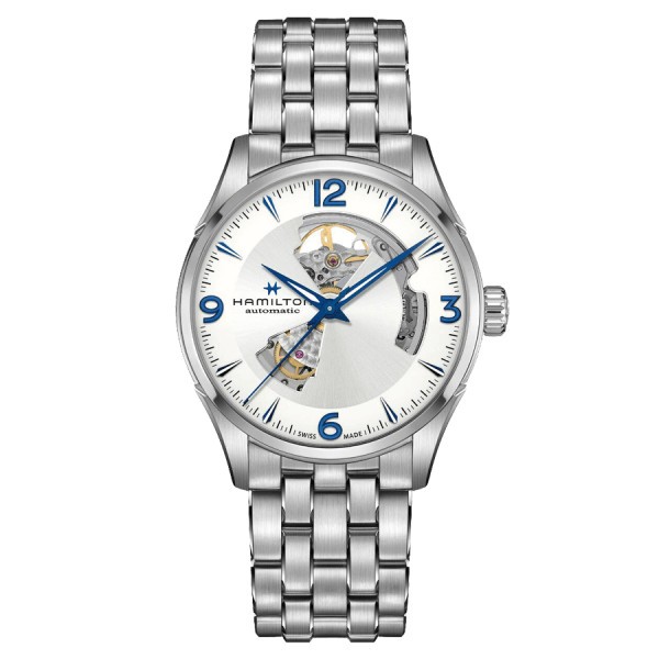 Hamilton Jazzmaster Open Heart automatic watch silver dial steel bracelet 42 mm H32705152