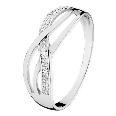 Bague Zoé Les Poinçonneurs en or blanc et pavage diamants