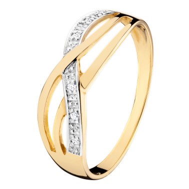 Ring Zoé Les Poinçonneurs in yellow gold and diamonds pavement