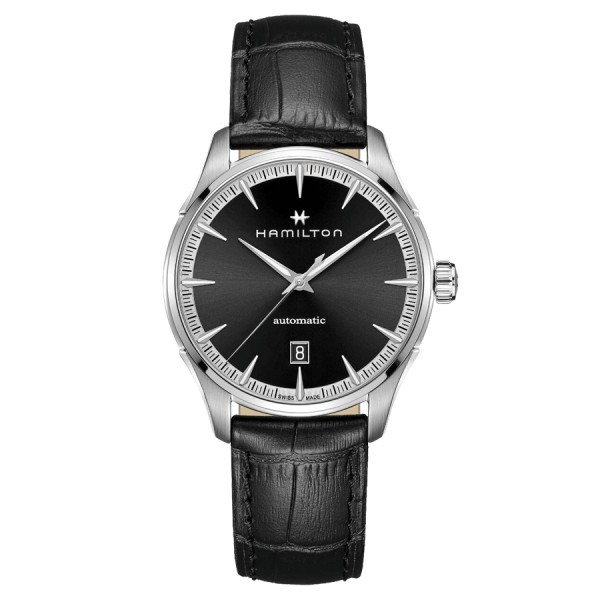 Hamilton Jazzmaster Gent automatic watch black dial black leather strap 40 mm H32475730