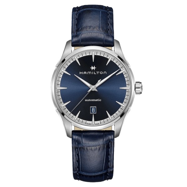 Hamilton Jazzmaster Gent automatic watch blue dial blue leather strap 40 mm H32475640