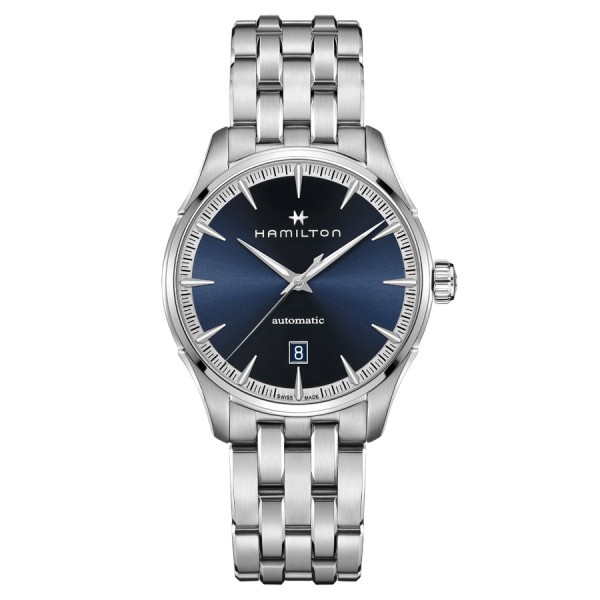 Montre Hamilton Jazzmaster Gent automatique cadran bleu bracelet acier 40 mm H32475140