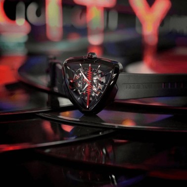 Montre Hamilton Ventura Elvis80 Skeleton automatique bracelet caoutchouc noir 42,50 x 44,60 mm H24535331