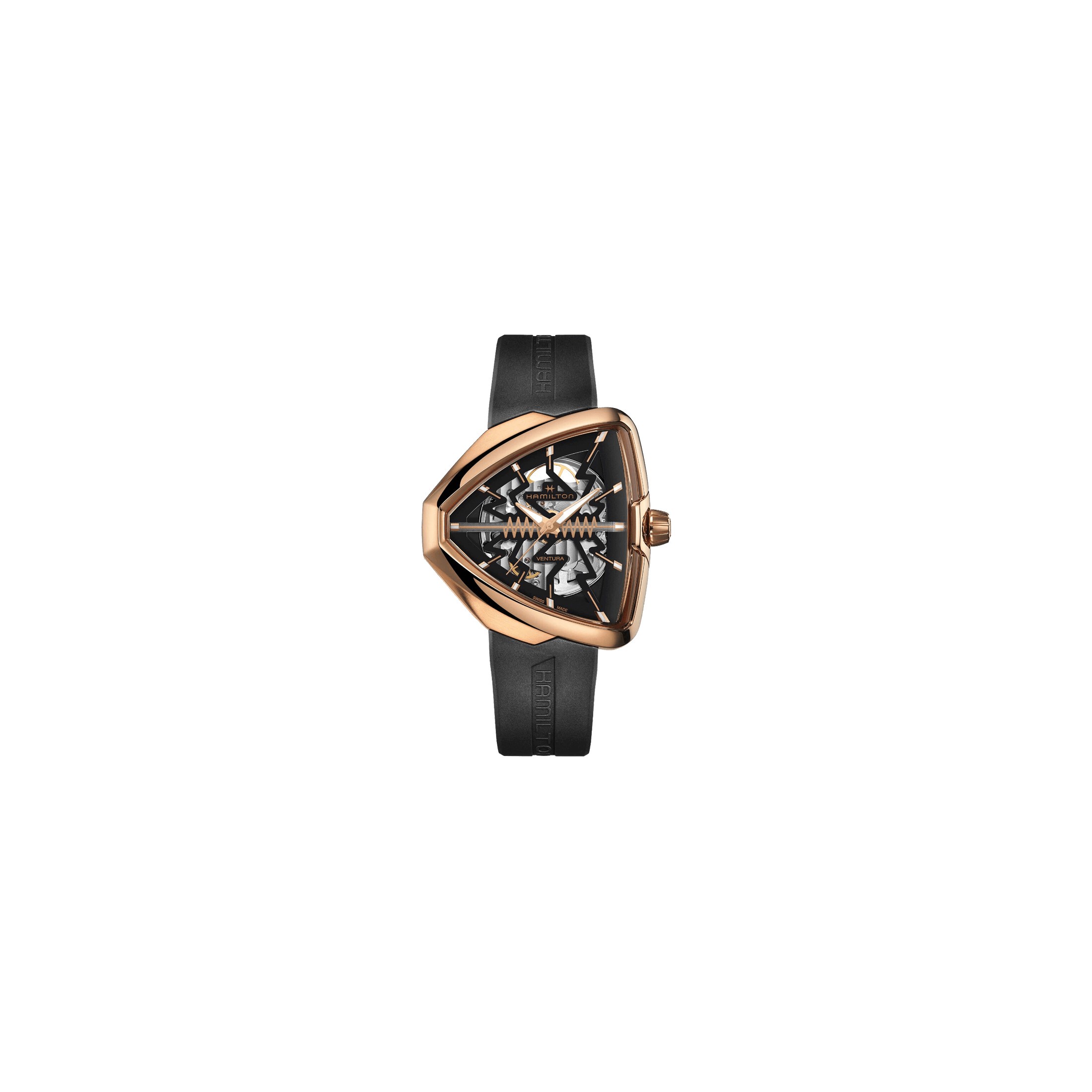 Rose Gold Hamilton Ventura 80 Hamilton Ventura Elvis80 Skeleton