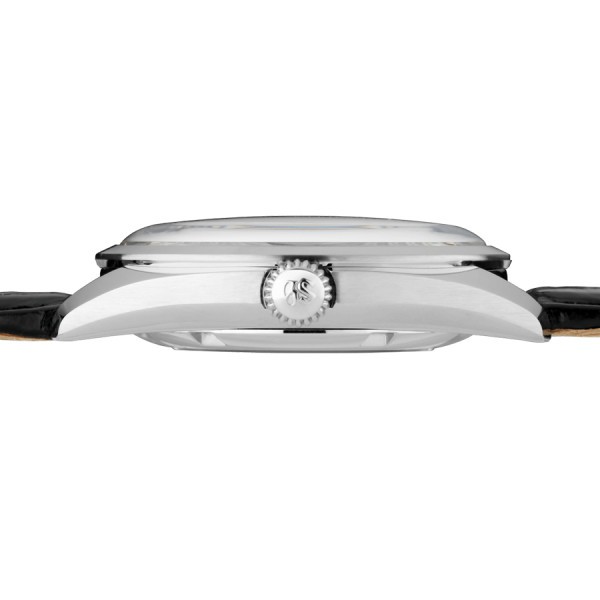 Montre Grand Seiko Elegance mécanique cadran argenté bracelet cuir noir 39 mm SBGK007G