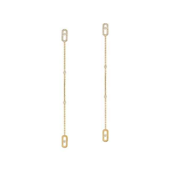 Boucles d'oreilles pendantes Messika Move Uno en or jaune et diamants