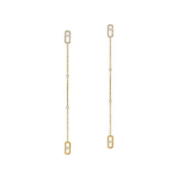 Dangling Earrings Messika Move Uno in yellow gold and diamonds