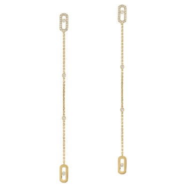 Boucles d'oreilles pendantes Messika Move Uno en or jaune et diamants