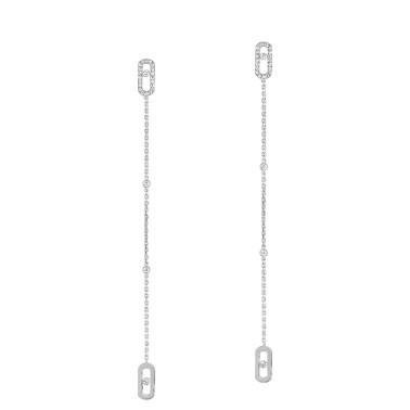 Boucles d'oreilles pendantes Messika Move Uno en or blanc et diamants