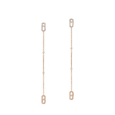 Boucles d'oreilles pendantes Messika Move Uno en or blanc et diamants