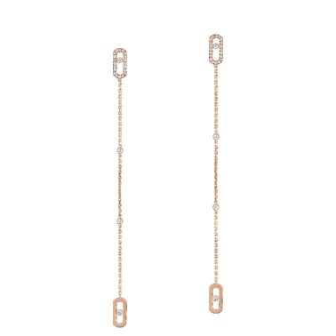 Boucles d'oreilles pendantes Messika Move Uno en or blanc et diamants