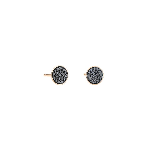 Boucles d'oreilles Ginette NY Black Diamond en or rose et diamants noirs - Soldat_PL