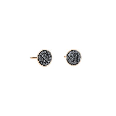 Boucles d'oreilles Ginette NY Black Diamond or rose et diamants noirs
