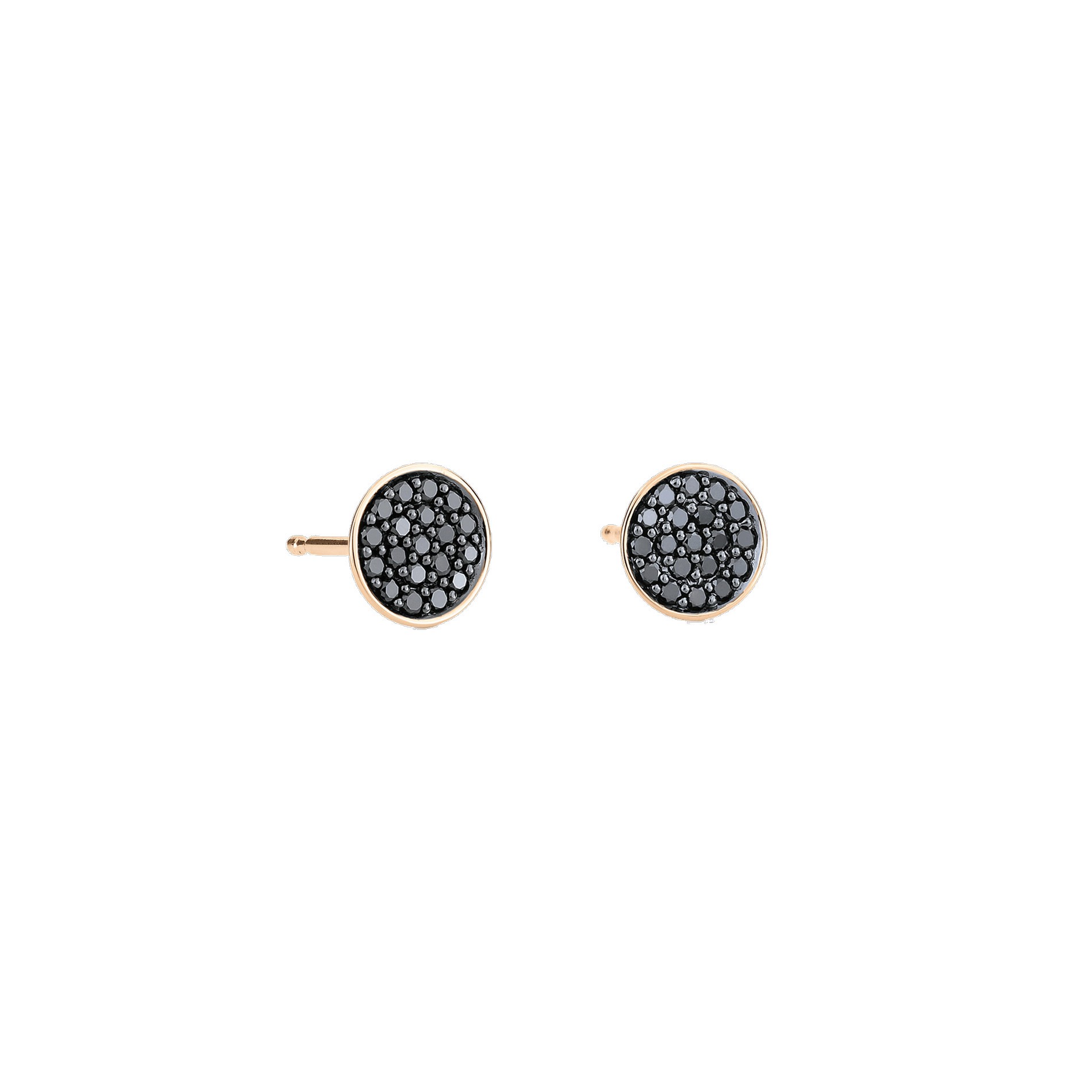 Boucles d'oreilles Ginette NY Black Diamond or rose et diamants noirs