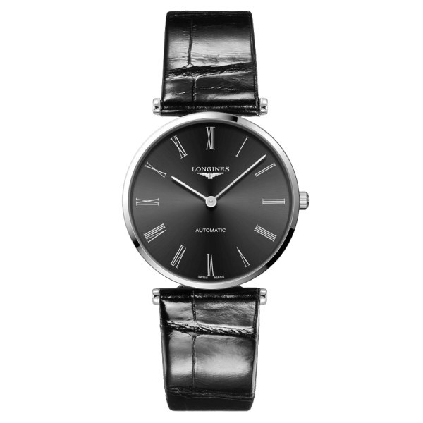 Longines Grande Classique automatic watch black dial black crocodile leather strap 38 mm L4.918.4.51.2