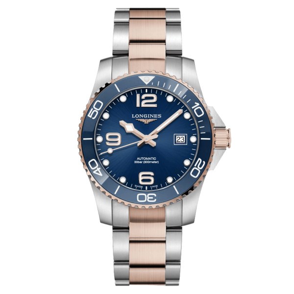 Longines HydroConquest automatic watch blue dial steel bracelet PVD 41 mm L3.781.3.98.7