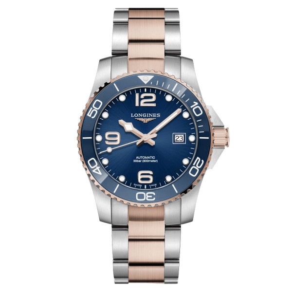 Montre Longines HydroConquest automatique cadran bleu bracelet acier PVD 41 mm L3.781.3.98.7