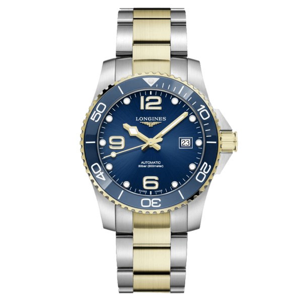 Longines HydroConquest automatic watch blue dial steel bracelet PVD 41 mm L3.781.3.96.7
