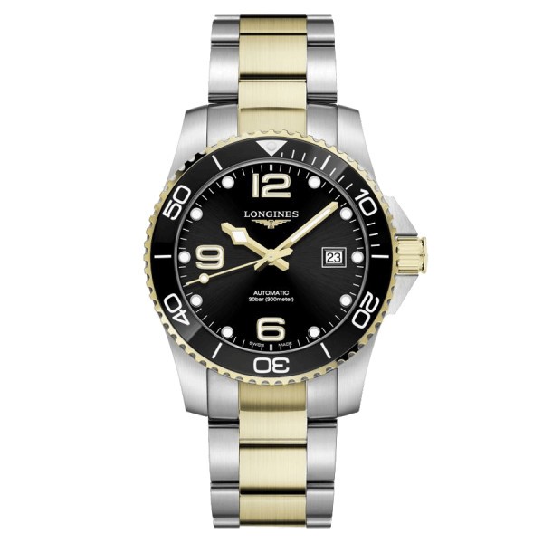 Longines HydroConquest automatic watch black dial steel bracelet PVD 41 mm L3.781.3.56.7
