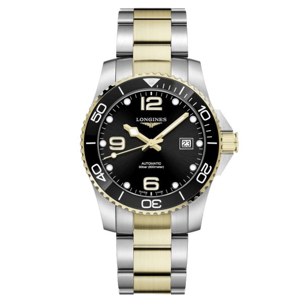 Montre Longines HydroConquest automatique cadran noir bracelet acier PVD 41 mm L3.781.3.56.7