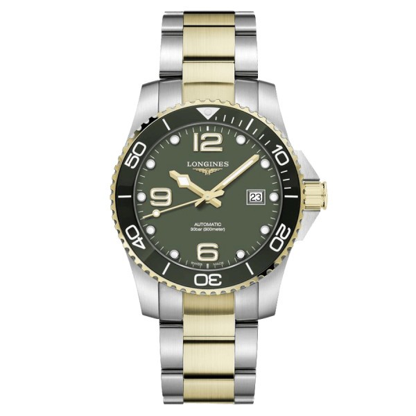 Montre Longines HydroConquest automatique cadran vert bracelet acier PVD 41 mm L3.781.3.06.7