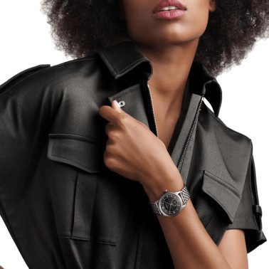 Montre Longines Heritage Classic automatique cadran noir bracelet acier 38,5 mm L2.828.4.53.6