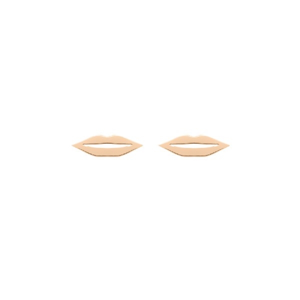 Earrings Ginette NY French Kiss studs in pink gold