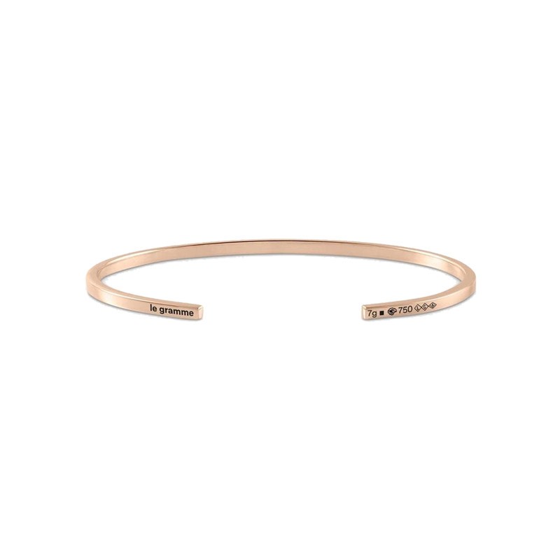 Bracelet Le Gramme Ruban en or rouge 750 Lisse Poli