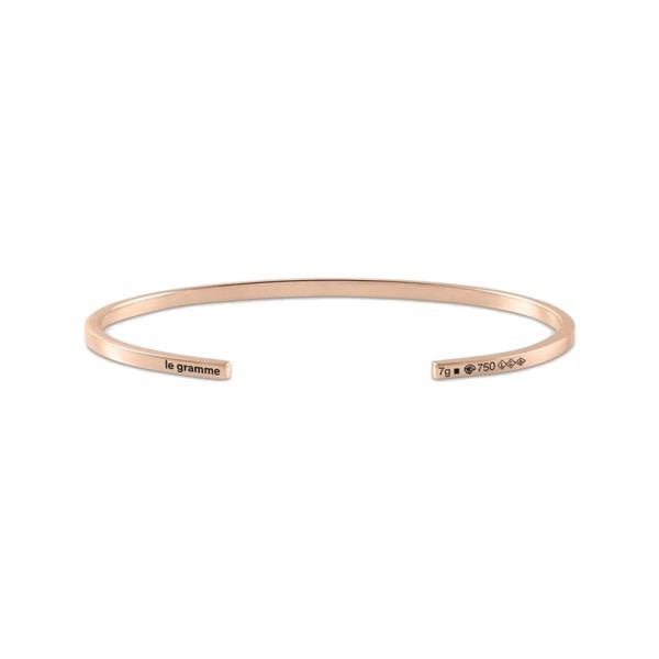 Bracelet Le Gramme Ruban en or rouge 750 Lisse Poli
