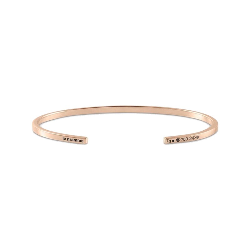 Bracelet Le Gramme Ruban en or rouge 750 Lisse Poli