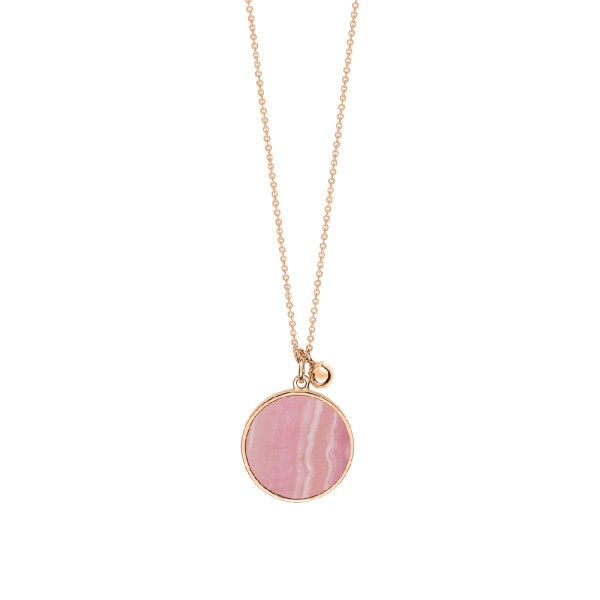 Collier Ginette NY Ever Disc en or rose et rhodochrosite