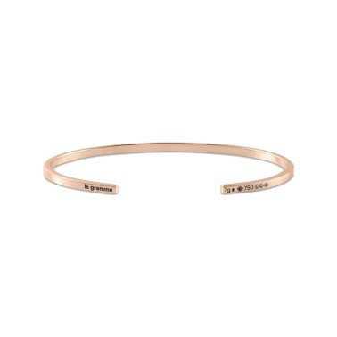 Bracelet Le Gramme Ruban en or rouge 750 Lisse Brossé