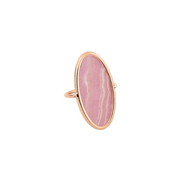Ring Ginette NY Ellipses in pink gold and rhodocrosite