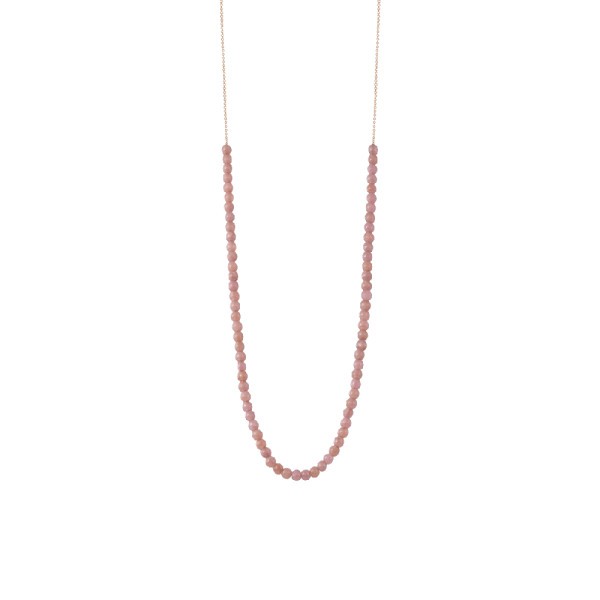 Necklace Ginette NY Maria mini boulier in pink gold and rhodocrosite
